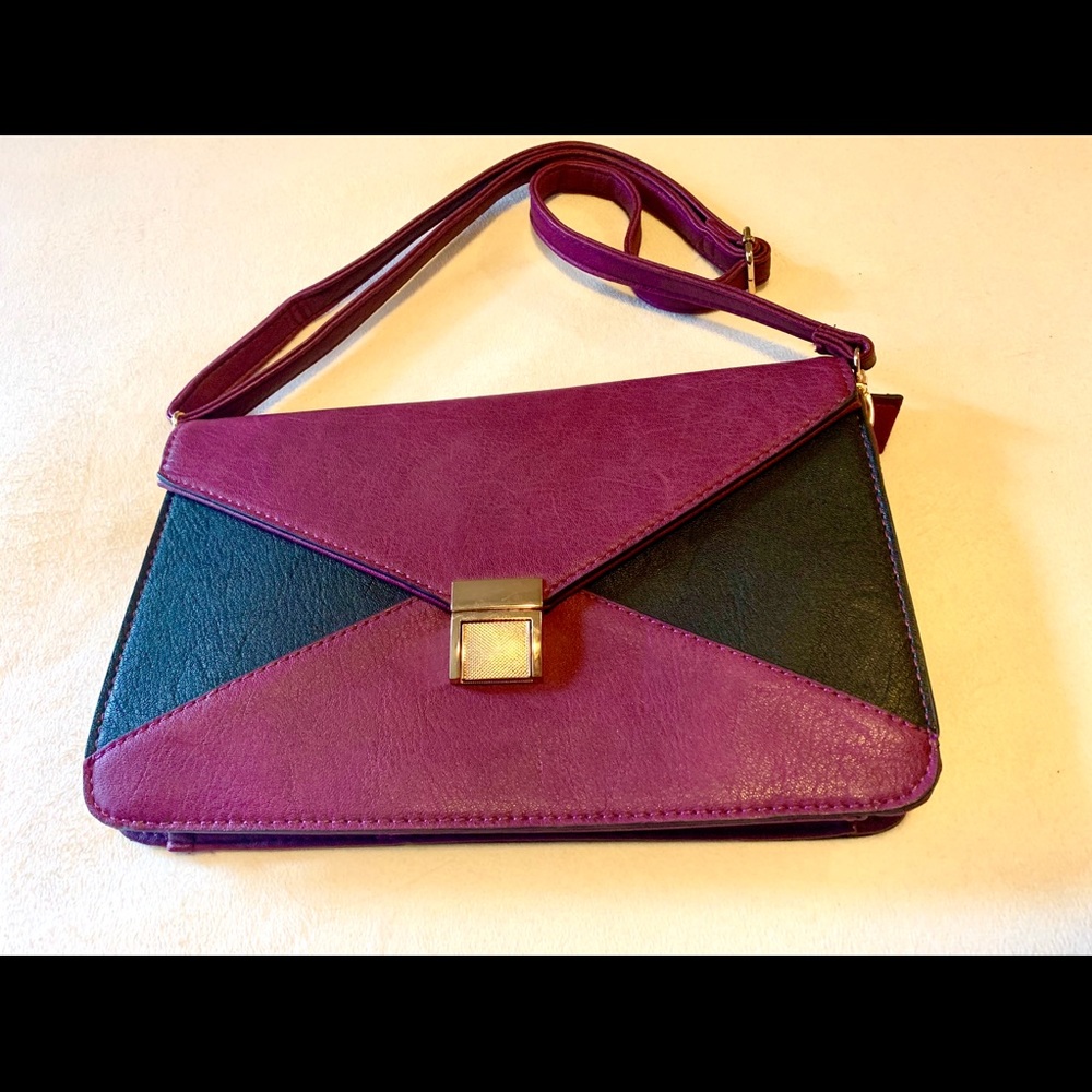 SOLD! Like New - Two-tone Leather Clutch/Handbag